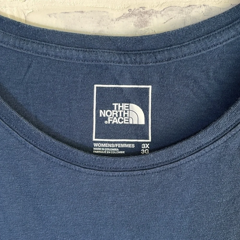 The North Face Women’s 3X Short Sleeve Tee Navy Blue Pocket Casual Comfort